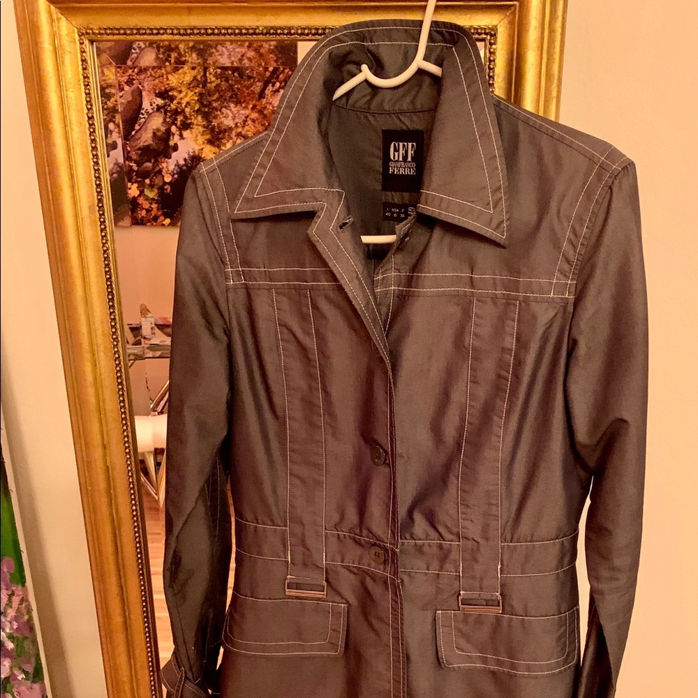 GFF Ferre Trench Coat US 6 Good Condition Gray